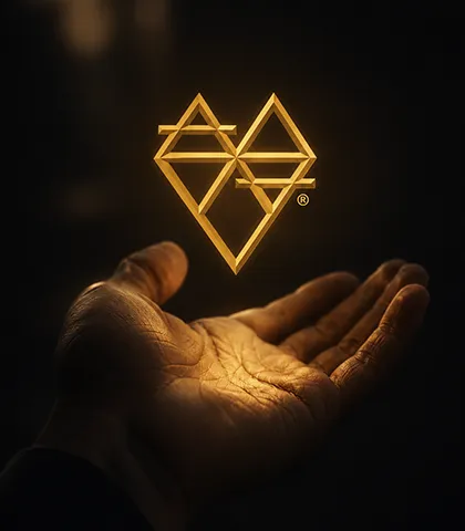Logo So Lead Heart lumineux au-dessus d’une main ouverte, symbole de transmission et de prévention des risques humains