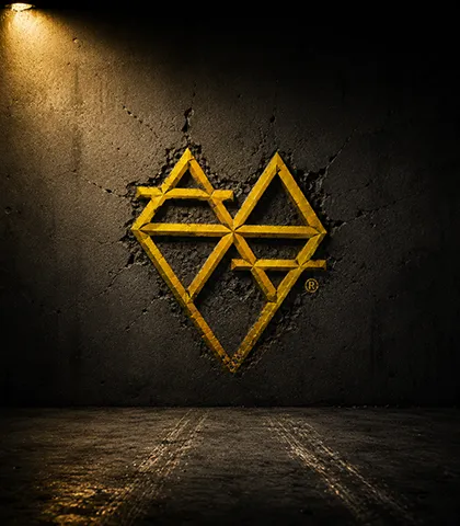 Logo So Lead Heart sur un mur fissuré, symbole de la prévention des risques humains avant la rupture