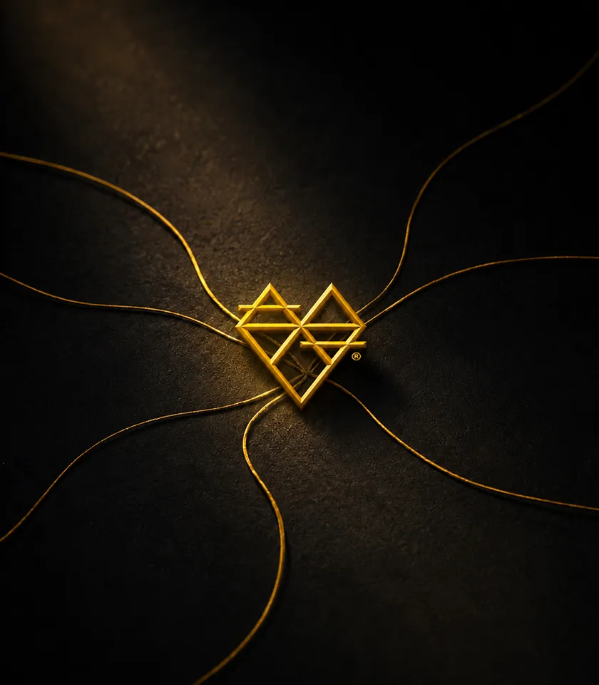Logo So Lead Heart au centre de lignes convergentes, symbole d’une expérience collective où les solutions émergent du groupe